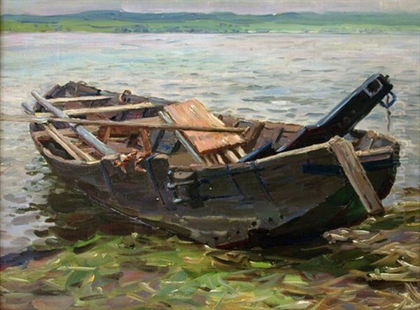 Boot Am Wasser Oil Painting by Alexander Max Koester