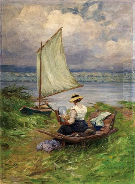 Am Bodensee Oil Painting by Alexander Max Koester