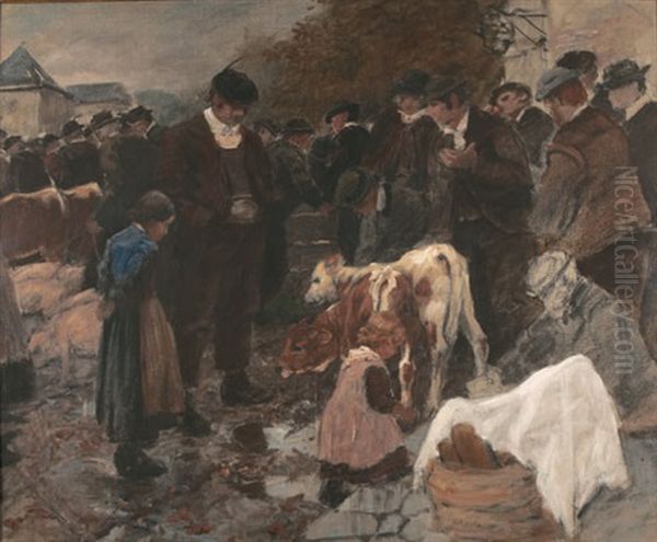 Tiroler Viehmarkt, Klausen Oil Painting by Alexander Max Koester