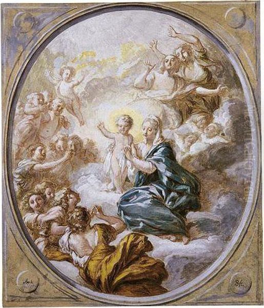 The Madonna In Glory With The Infant Christ Oil Painting by Jacques-Antoine Beaufort