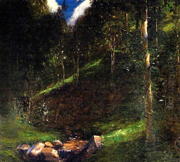 Stille Waldlandschaft Oil Painting by Alexander Max Koester