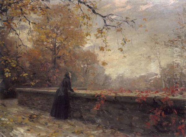 Parklandschaft Mit Figurlicher Staffage Oil Painting by Alexander Max Koester