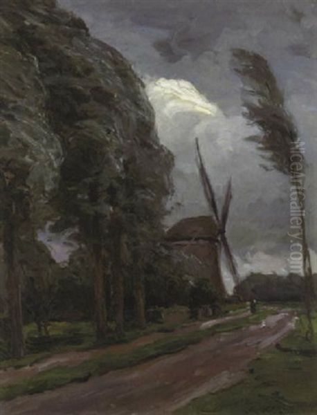 Hollandische Landschaft Oil Painting by Alexander Max Koester