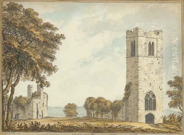 The Augustinian Abbey, Adare; And Slane Abbey, Co. Meath(illustrated) Oil Painting by William Louis, Rev. Beaufort