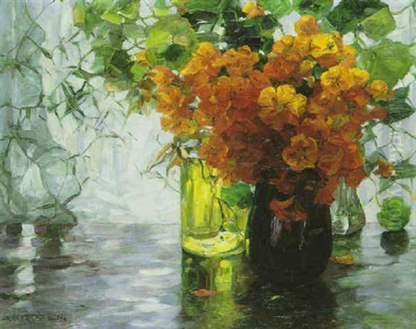 Blumenstilleben Mit Kapuzinerkresse Oil Painting by Alexander Max Koester