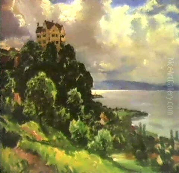 Bodenseelandschaft Mit Schloss Salenstein Oil Painting by Alexander Max Koester