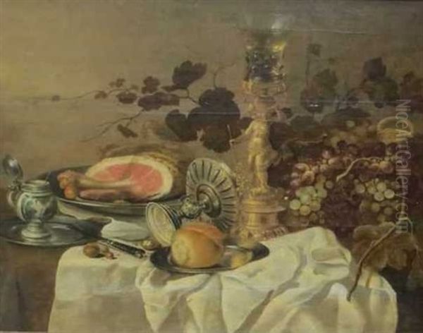 Nature Morte Au Jambon Oil Painting by Roelof Koets