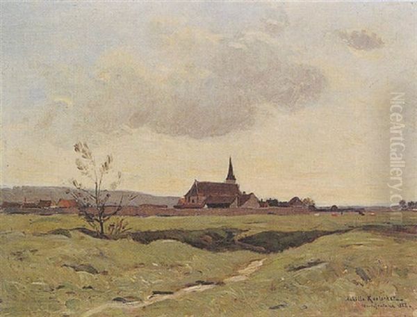 Weite Landschaft Mit Kirche Oil Painting by Achille Koetschet