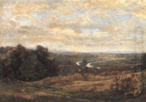 Paysage Fluvial Oil Painting by Achille Koetschet