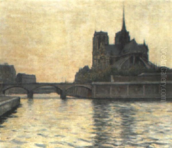 Notre Dame, Paris Oil Painting by Achille Koetschet