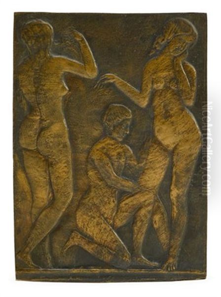 Three Female Nudes Oil Painting by Moishe (Moissey) Kogan