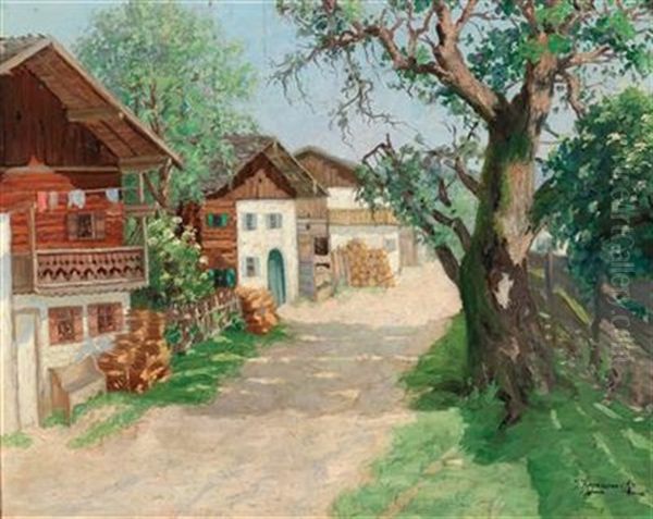 Village Road Oil Painting by Jakob Koganowsky