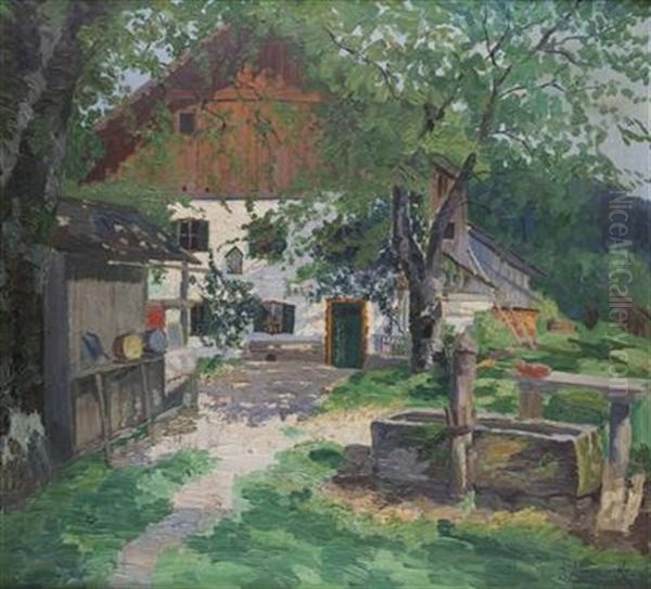 Bauernhaus Im Sommerlicht Oil Painting by Jakob Koganowsky