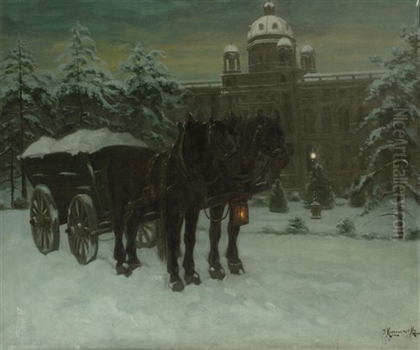 Motiv Aus Dem Abendlichen Wien Oil Painting by Jakob Koganowsky