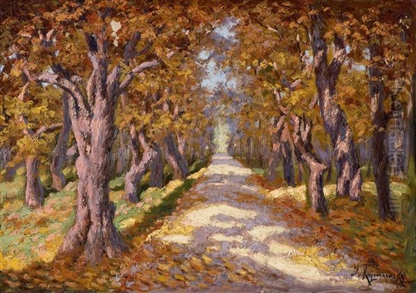 Allee Im Herbst Oil Painting by Jakob Koganowsky