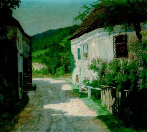 Dorfstrase Im Fruhling Oil Painting by Jakob Koganowsky