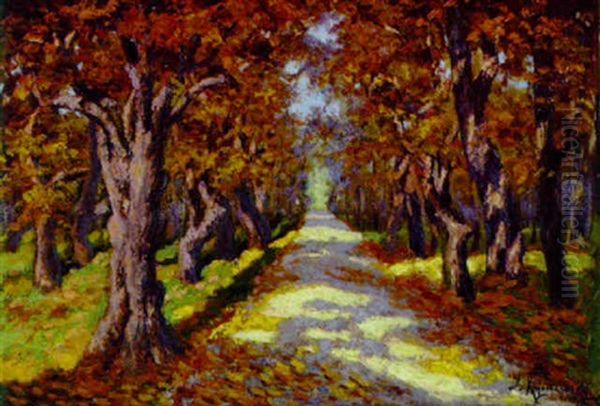 Allee Im Herbst Oil Painting by Jakob Koganowsky