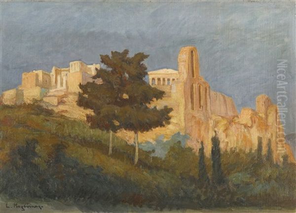 The Acropolis, Athens Oil Painting by Lykourgos Kogevinas