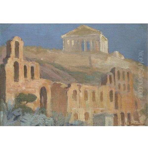 The Acropolis Oil Painting by Lykourgos Kogevinas