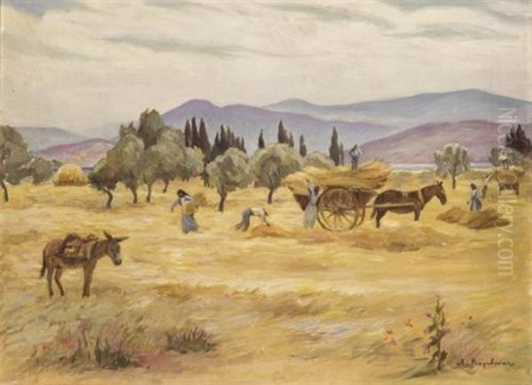 The Harvesters Oil Painting by Lykourgos Kogevinas