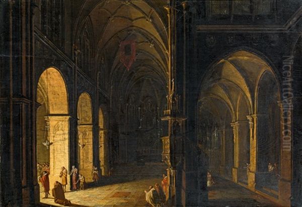 Kircheninterieur Oil Painting by Ludwig Kohl