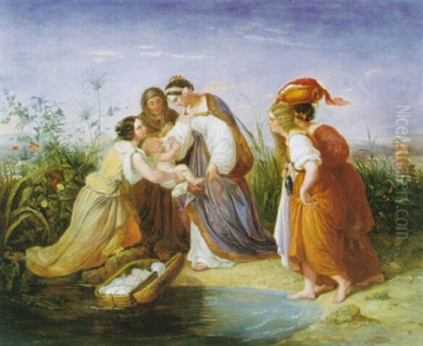 Die Findung Moses Oil Painting by Christian Kohler