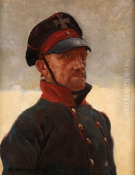 Portrait Of A Soldier Oil Painting by Hans Kohlschein