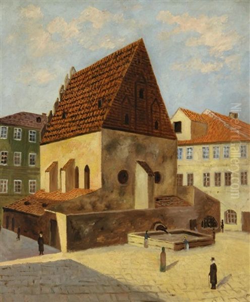 Die Altneue Synagoge Oil Painting by Adolf Kohn