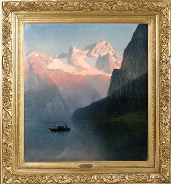 Abend Am Gosausee Oil Painting by Julius Koehnholz