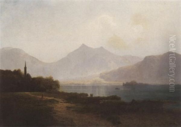 Fruher Morgen Am Schliersee Oil Painting by Julius Koehnholz