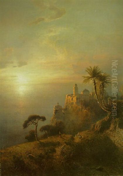 Sunset Near Bari Oil Painting by Julius Koehnholz