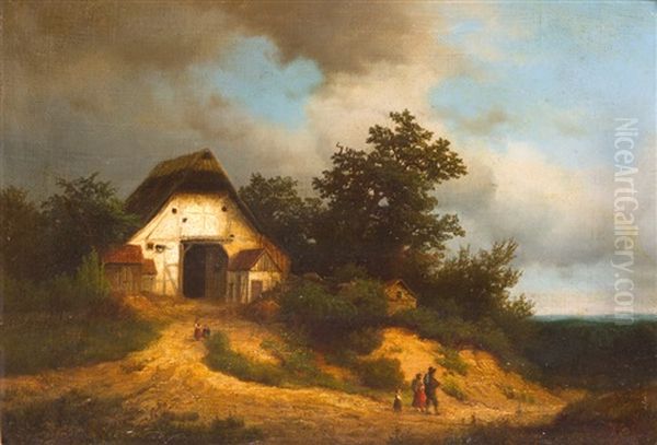 Landschaft Mit Bauernhaus Oil Painting by Edmund Koken