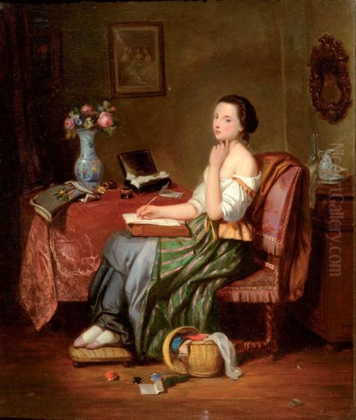 La Lettre Oil Painting by Joseph Beaume