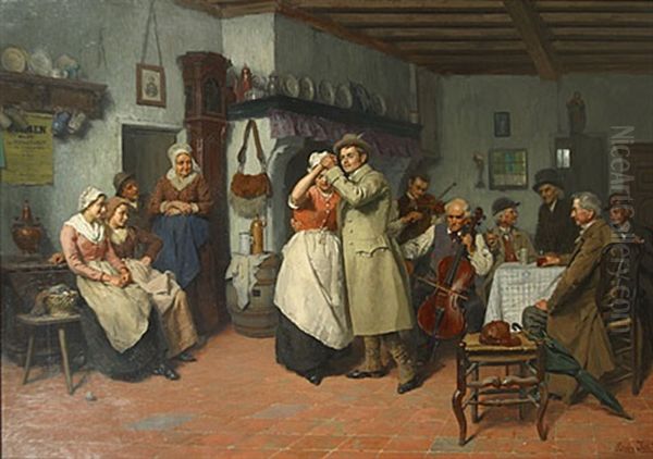 Walsje In De Herberg Oil Painting by Henri Kokken