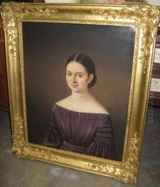 Portrait De Jeune Femme Oil Painting by Beaumont