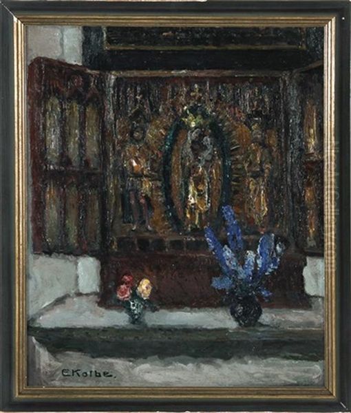 Reliquary With Flowers Oil Painting by Ernst Kolbe