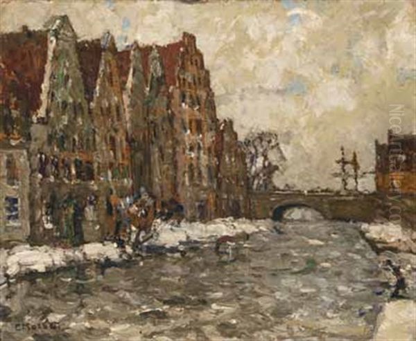 Salzspeicher In Lubeck Oil Painting by Ernst Kolbe