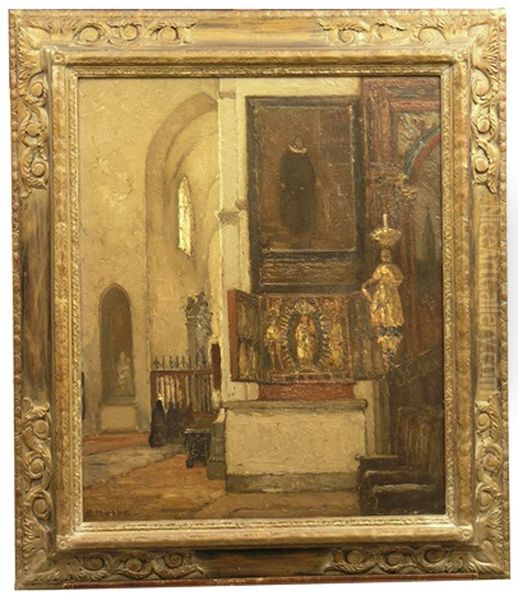 Seitenaltar In Der Marienkirche Zu Lubeck Oil Painting by Ernst Kolbe