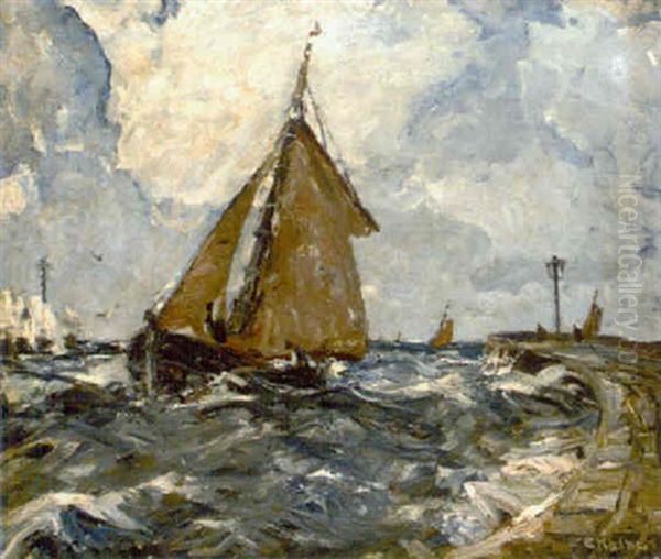 Heimkehrender Kutter Oil Painting by Ernst Kolbe