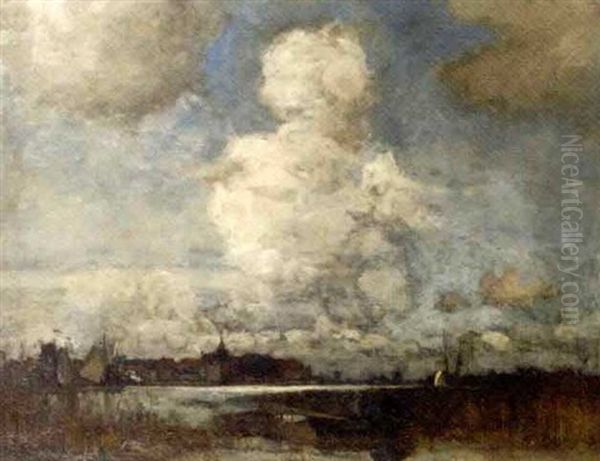 Vue De Dordrecht Sur La Meuse Oil Painting by Bernard Marie Koldewey