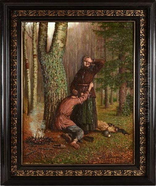 Jeune Evade Retrouvant Sa Mere En Foret Oil Painting by Johann Koeler