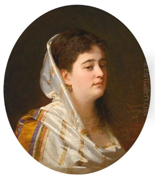 Portrait Of A Lady Oil Painting by Johann Koeler