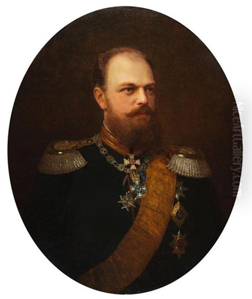 Portrait Des Zaren Alexander Iii Oil Painting by Johann Koeler