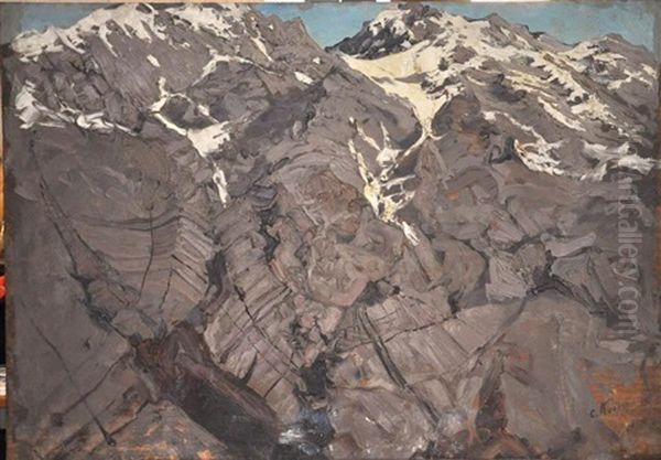 Les Monts Sayansk Oil Painting by Sergei Kolesnikoff