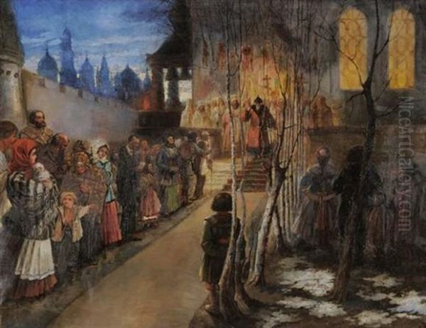 La Procession Oil Painting by Sergei Kolesnikoff