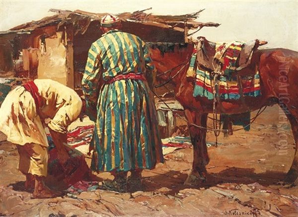 Les Sartes. Turkestan Oil Painting by Sergei Kolesnikoff