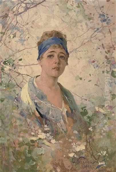 The Maiden Of Spring Oil Painting by Sergei Kolesnikoff