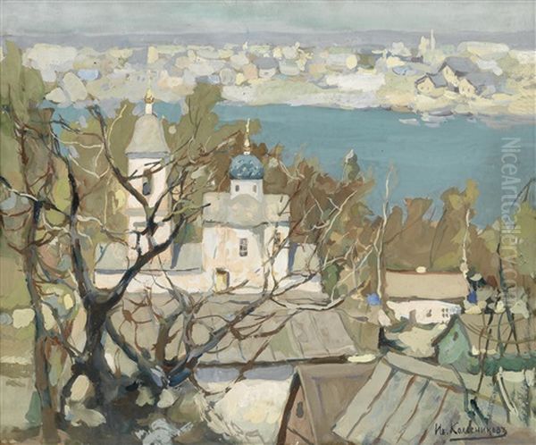 Ansicht Mit Kirche Oil Painting by Ivan Feodorovich Kolesnikov