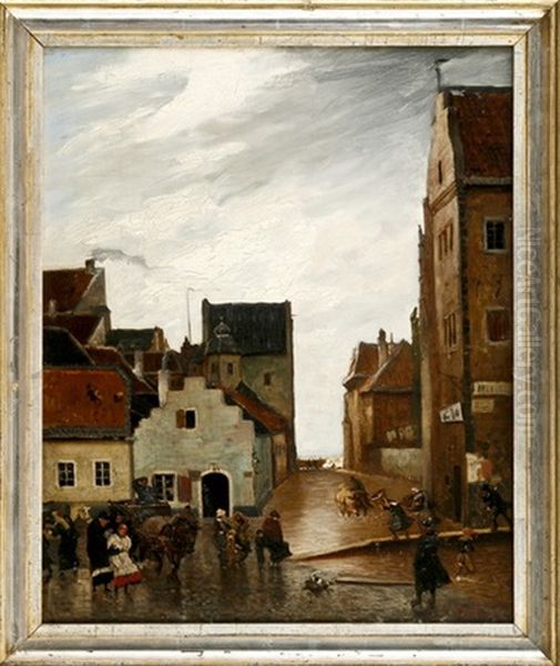 Regenwetter Oil Painting by Louis Kolitz