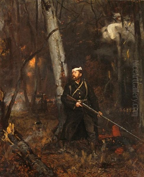 Verletzter Deutscher Soldat Bei Der Wache Oil Painting by Louis Kolitz